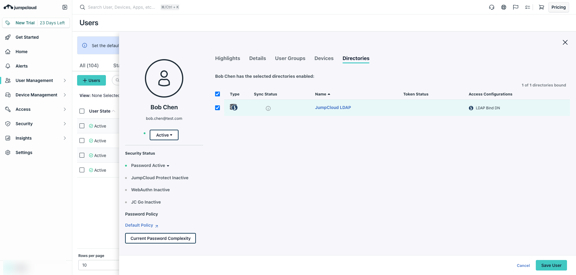 User LDAP Bind DN